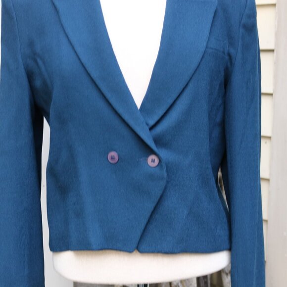 Jones New York Persian Blue Wool Crepe 2 Piece Midi Skirt Set Sz 12 - Picture 5 of 8